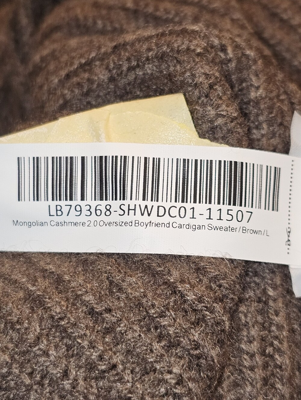 QUINCE Mongolian Cashmere 2.0 Oversized Boyfriend Cardigan Sweater Brown LARGE - Picture 9 of 10